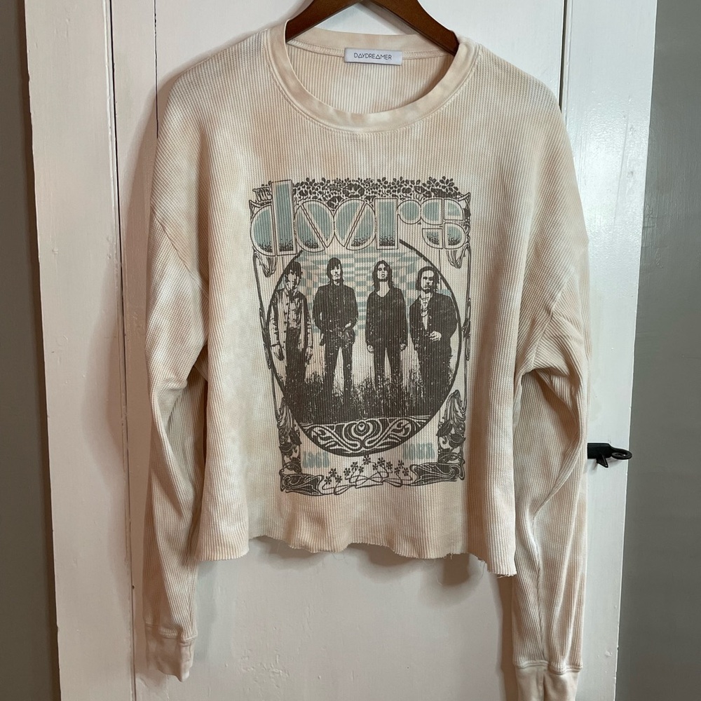 DAYDREAMER | Doors 1968 Tour long sleeve waffle knit thermal sweatshirt Ivory L
